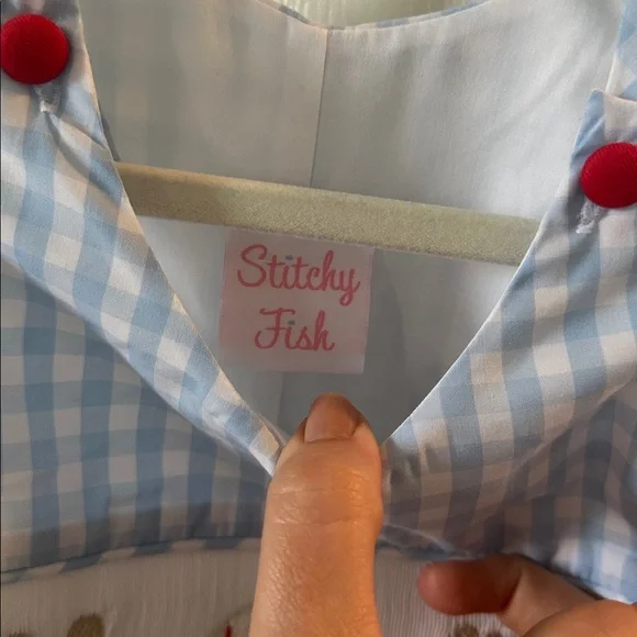 Stitchy fish 18 M foul ball gingham JonJon - Picture 4 of 4